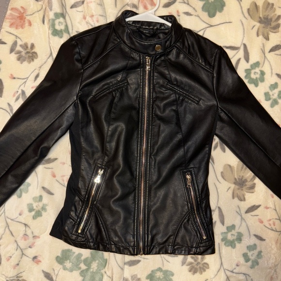 Faux Leather Jacket in Black - Picture 2 of 9